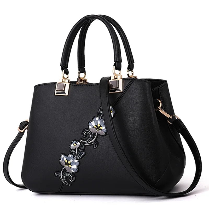 Embroidered Messenger Bags Women Leather Handbags Bags for Women 2021 Sac a Main Ladies Hand Bag Female Hand Bag New