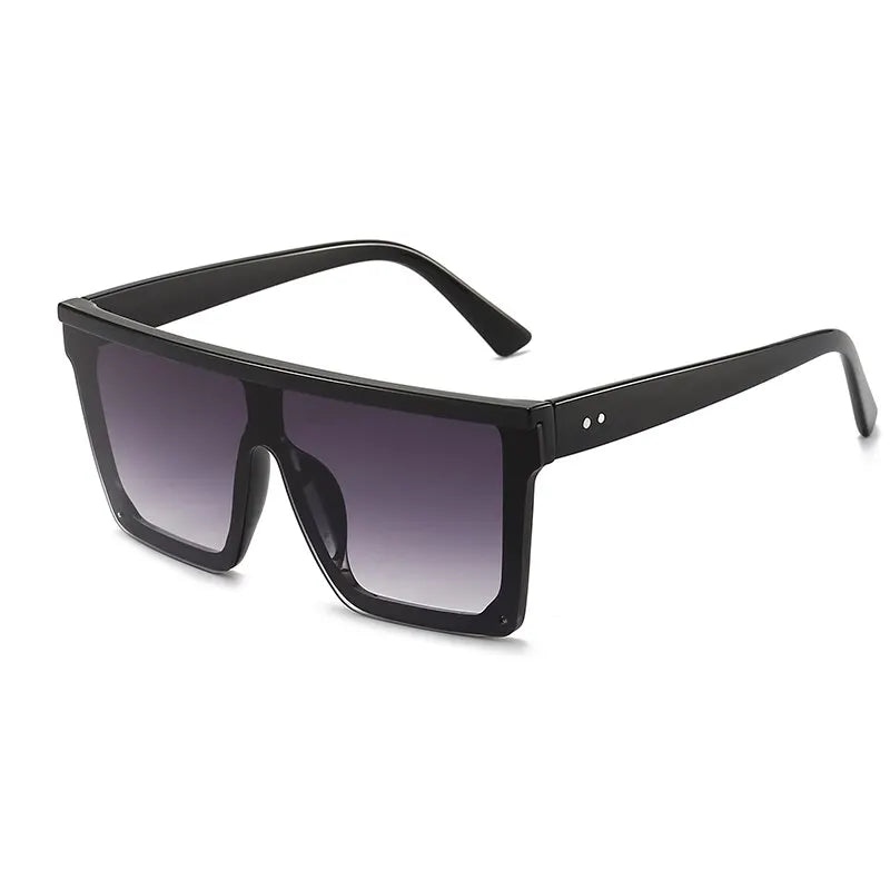 Retro Big Frame Women Sunglasses Brand Black Square Gradient Uv400 Cool Men Sunglasses One Piece Designer 2023