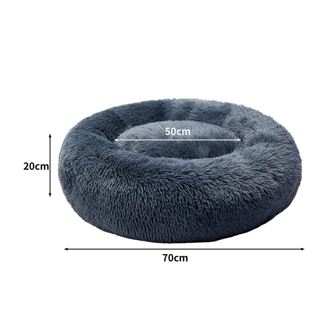 Pawz Dog Calming Bed Warm Soft Plush round Comfy Sleeping Kennel Cave Washable