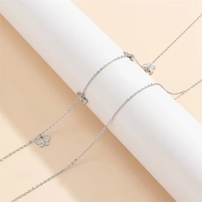 Sexy Double Thin Chain Women'S Waist Chain Charming Butterfly Stainless Steel Belly Chain Summer Beach Bikini Body Jewelry