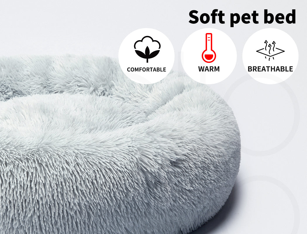 Pawz Dog Calming Bed Warm Soft Plush round Comfy Sleeping Kennel Cave Washable