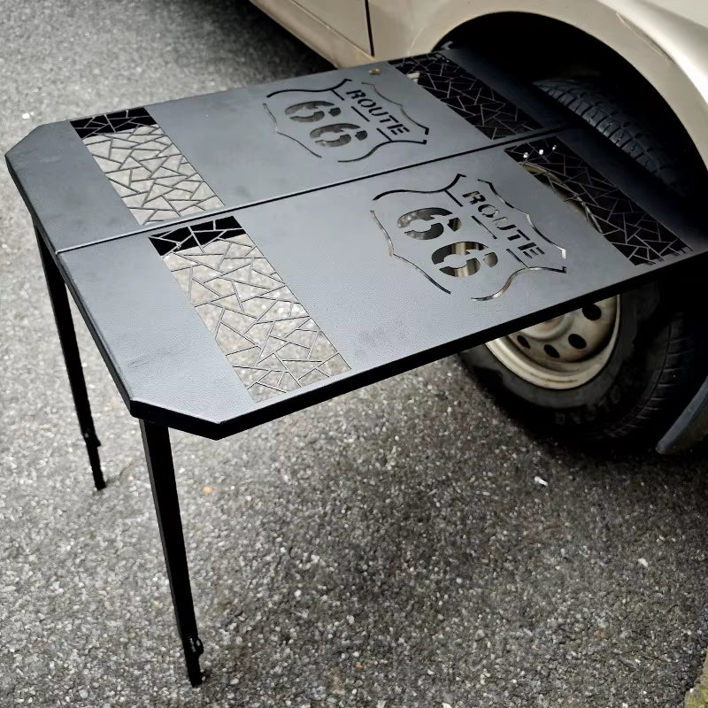 Outdoor Camping Table Car Tire Desk Portable Folding BBQ Table Vehicle Wheel Table Board Auto Travel Accessories