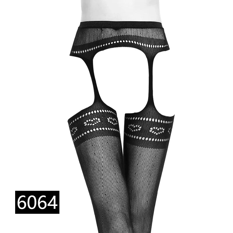 Women Sexy Lingerie Stockings Garter Belt Stripe Elastic Stockings Black Fishnet Stocking Thigh Sheer Tights Pantyhose Dropship