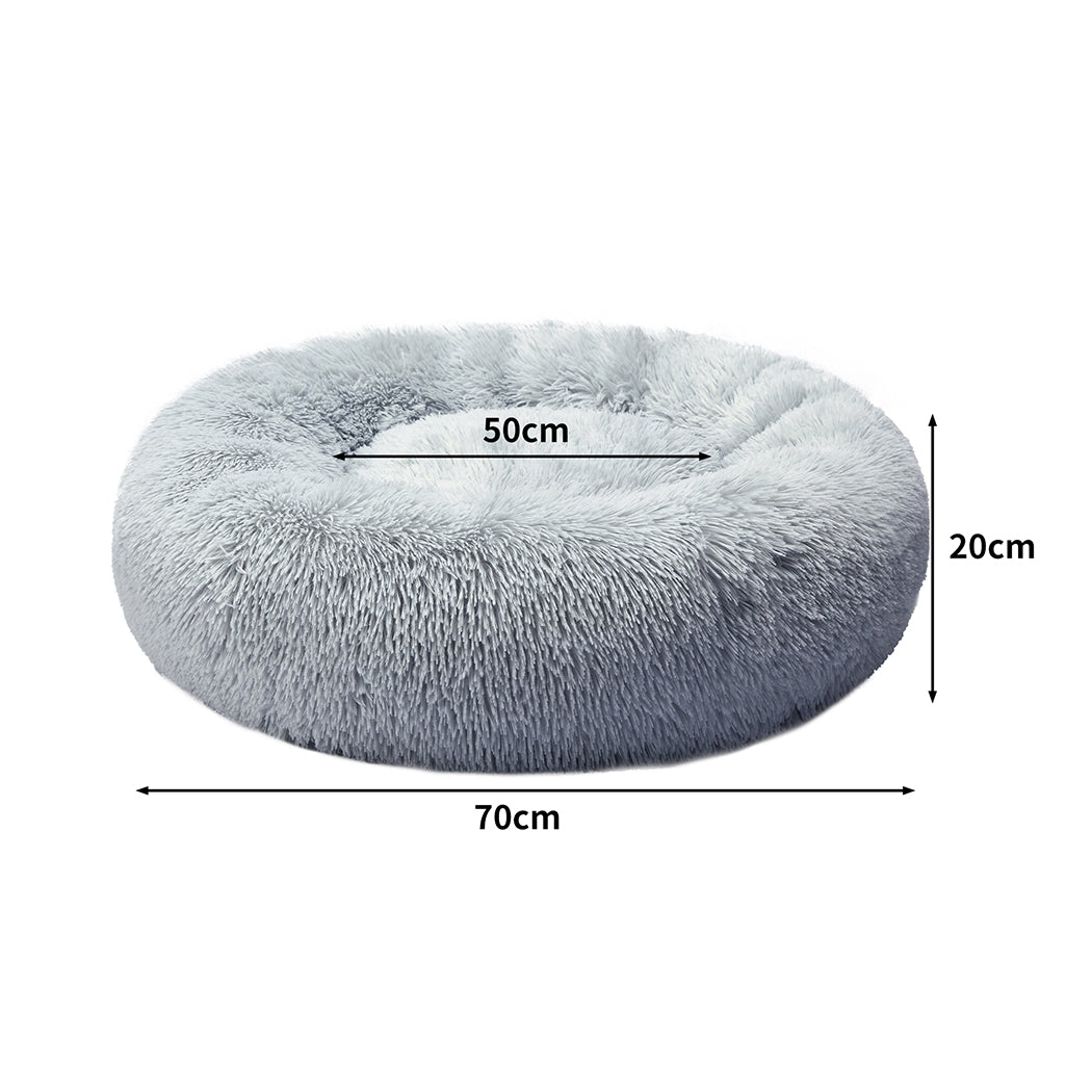 Pawz Dog Calming Bed Warm Soft Plush round Comfy Sleeping Kennel Cave Washable