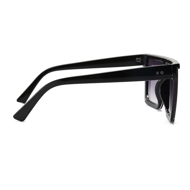 Retro Big Frame Women Sunglasses Brand Black Square Gradient Uv400 Cool Men Sunglasses One Piece Designer 2023