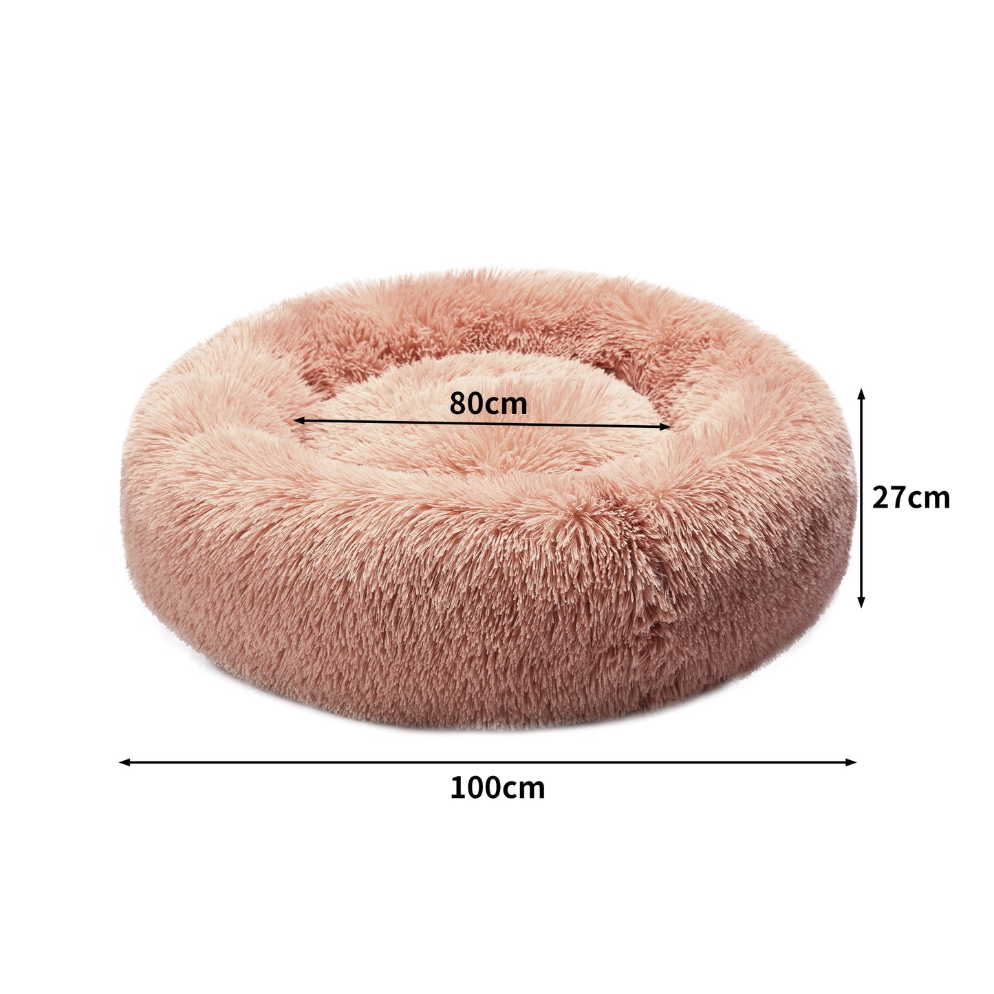 Pawz Dog Calming Bed Warm Soft Plush round Comfy Sleeping Kennel Cave Washable