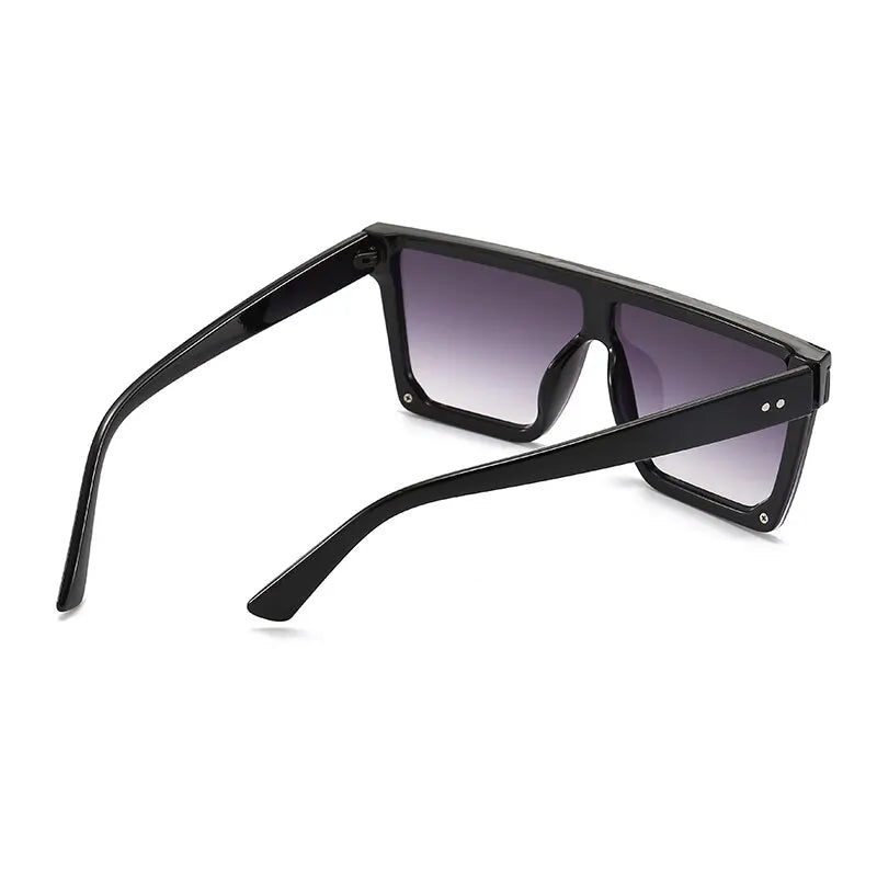 Retro Big Frame Women Sunglasses Brand Black Square Gradient Uv400 Cool Men Sunglasses One Piece Designer 2023